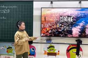 Học sinh Trường Tiểu học Kim Đồng (quận Ba Đình) tự tin trong ứng dụng, sử dụng công nghệ thông tin.