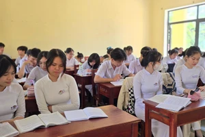 Học sinh Trường THPT Nguyễn Trãi (Đà Nẵng). Ảnh: PV