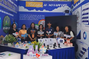 Gian hàng của dự án tại sự kiện SV - STARTUP 2025.