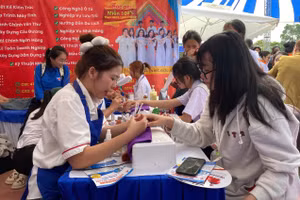 Học sinh lớp 9 trải nghiệm nghề tại Trường Trung cấp Ý - Việt. 