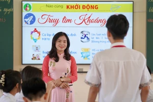 Giờ học tại Trường THCS Bế Văn Đàn (Đống Đa, Hà Nội). Ảnh: Xuân Phú