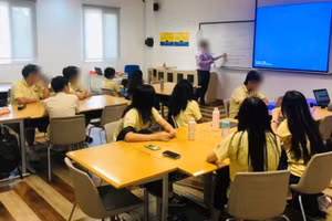 Hoạt động học tập của một trường ngoài công lập tại TPHCM trong năm học 2023 - 2024. Ảnh: TM