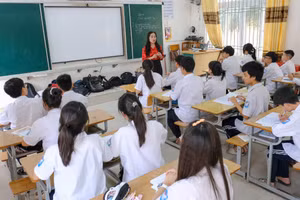 Học sinh Trường Tiểu học và THCS Đông Ngàn (TP Từ Sơn). Ảnh: NTCC