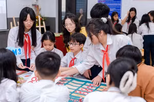 Hoạt động của học sinh Trường THCS Trần Duy Hưng (Cầu Giấy, Hà Nội). Ảnh: NTCC