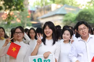 Học sinh Trường THPT Yên Hòa (Hà Nội) trong lễ khai giảng năm học 2024 - 2025. Ảnh minh họa: INT