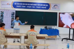 Giáo viên Trường Cao đẳng nghề Kỹ thuật Công nghệ tham gia Hội giảng Nhà giáo giáo dục nghề nghiệp toàn quốc năm 2024. Ảnh: NTCC