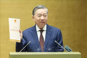 Tổng Bí thư Tô Lâm phát biểu chỉ đạo Hội nghị tại điểm cầu Trung ương. (Ảnh: Thống Nhất/TTXVN)