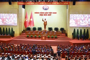 Toàn cảnh phiên Bế mạc Đại hội đại biểu toàn quốc lần thứ XIV của Đảng. Ảnh: TTXVN