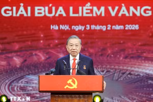 Tổng Bí thư Tô Lâm phát biểu tại buổi lễ. (Ảnh: Thống Nhất/TTXVN)