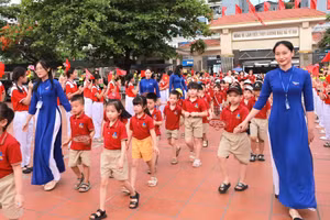 Học sinh Trường Mầm non Hồng Gai tham quan, trải nghiệm tại Trường Tiểu học Trần Hưng Đạo.