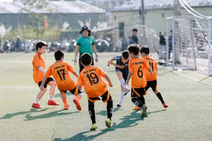 Học sinh Trường Tiểu học Trần Hưng Đạo (phường Hồng Gai) tham gia hoạt động thể thao.