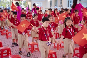 Học sinh Trường Tiểu học Cửa Nam (Nam Định, Ninh Bình) trong ngày khai giảng năm học 2025-2026. 