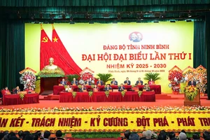 Quang cảnh Đại hội đại biểu Đảng bộ tỉnh Ninh Bình lần thứ I, nhiệm kỳ 2025-2030.