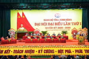 Quang cảnh Đại hội đại biểu Đảng bộ tỉnh Ninh Bình lần thứ I, nhiệm kỳ 2025-2030.