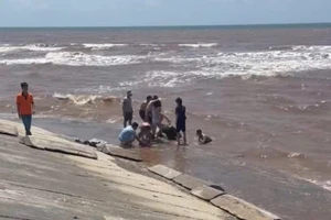 Khu vực biển nơi xảy ra vụ việc ở xã Hải Tiến, Ninh Bình.