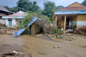 Điểm trường Pá Vạt, xã Mường Luân sau trận mưa lũ, sạt lở.