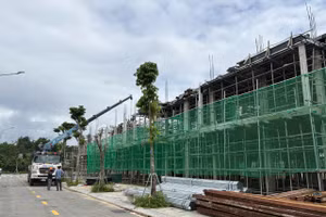 Dự án Khu dân cư đô thị mới phía Bắc đường Hoàng Văn Thái - Khe Chít hiện đang triển khai xây dựng một số công trình.