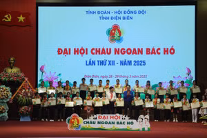 Trao Bằng khen cho các đội viên nhi đồng tiêu biểu được tuyên dương, vinh danh tại Đại hội. 