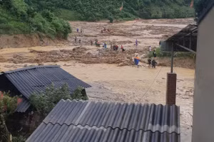 Mưa lũ lớn xảy ra tại bản Mường Pồn 1, xã Mường Pồn, huyện Điện Biên (Điện Biên).