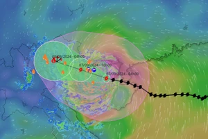 Dự báo hướng đi, vùng ảnh hưởng của bão Yagi lúc 8h30 ngày 7/9. (Ảnh: Trung tâm Khí tượng Thủy văn quốc gia)