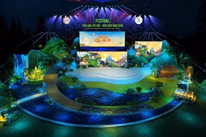 Thiết kế sân khấu Lễ khai mạc Festival tại Sân vận động tỉnh Điện Biên.