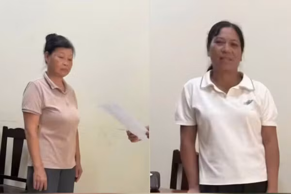 Phạm Thị Tâm (trái) và Trần Thị Minh Luyện bị khởi tố. Ảnh: TG