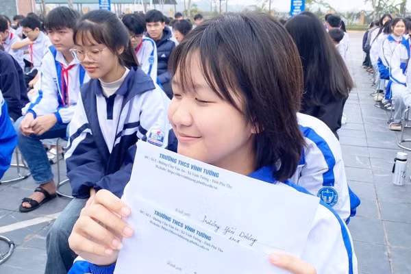 Em Trương Yến Dương, Trường THCS Vĩnh Tường, xã Vĩnh Tường thủ khoa môn Tin học.