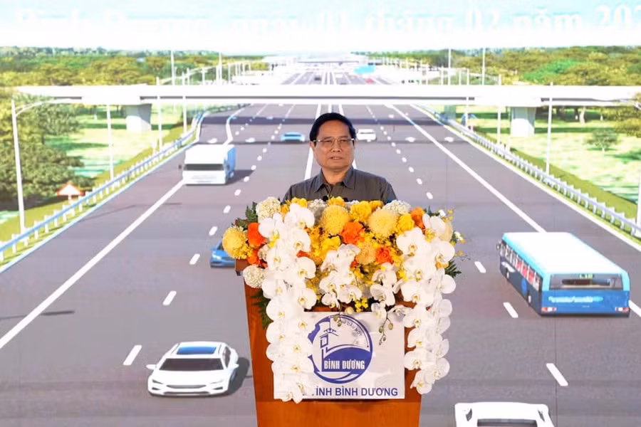 Thủ tướng Phạm Minh Chính phát biểu tại buổi khởi công.