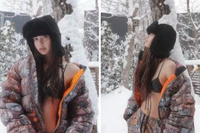 Lisa (BLACKPINK) gây bão với loạt ảnh bikini giữa tuyết trắng