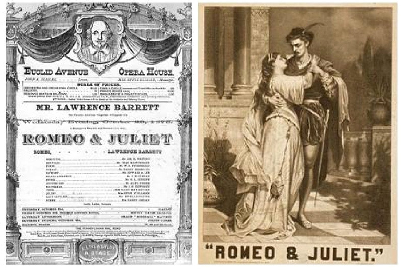 Tờ quảng cáo kịch Romeo và Juliet ngày 20-10-1875