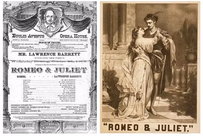Tờ quảng cáo kịch Romeo và Juliet ngày 20-10-1875