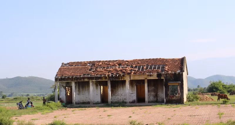 Khu nhà của HTX Tân Hiệp, nơi xảy ra trận sét đánh định mệnh khiến hơn 10 người thương vong,