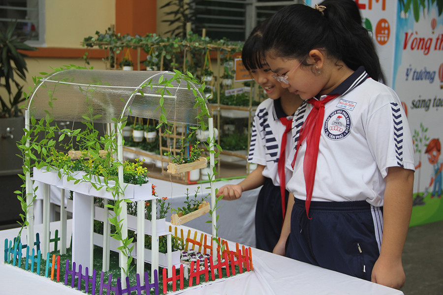Mô hình vườn rau do HS thiết kế