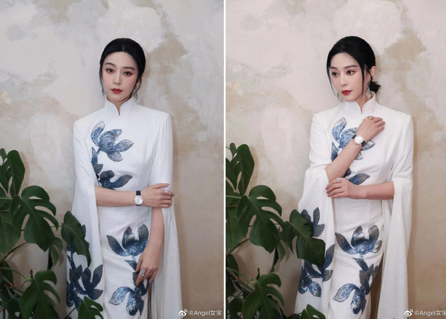 Mẫu thiết kế đậm chất phương Đông giúp cô ghi điểm và được khen tinh tế.