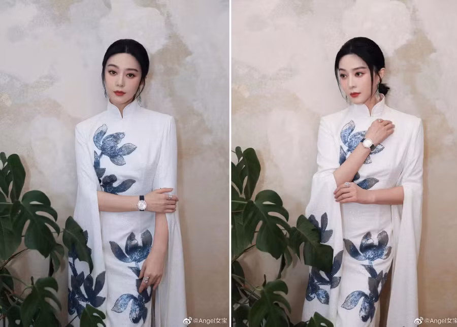 Mẫu thiết kế đậm chất phương Đông giúp cô ghi điểm và được khen tinh tế.