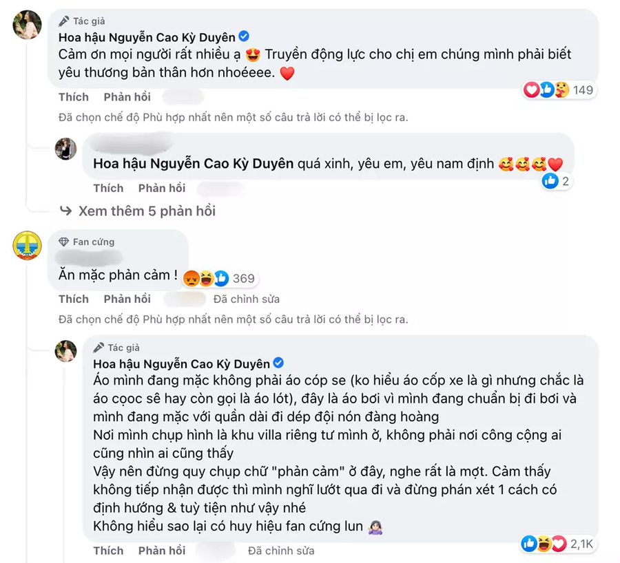 Tuy vậy, cô cũng nhận phải ý kiến cho rằng cô mặc phản cảm. Tuy vậy, cô cũng nhận phải ý kiến cho rằng cô mặc phản cảm.