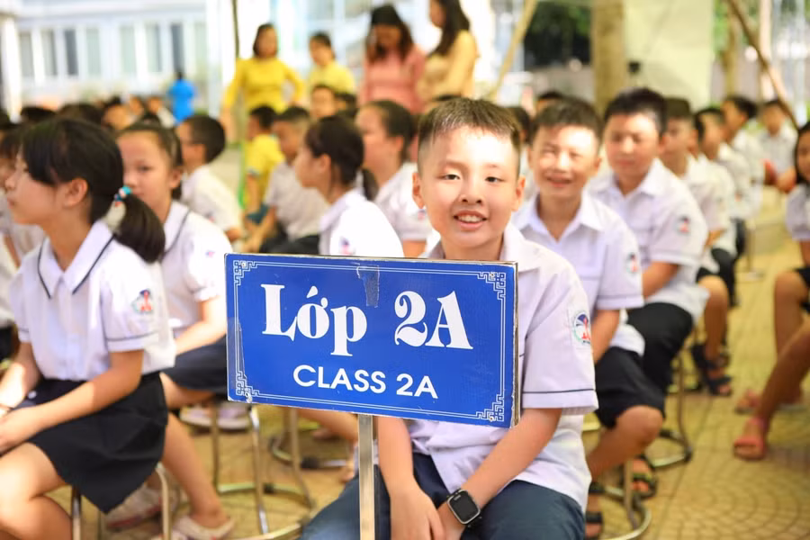 Học sinh lớp 2 Trường Tiểu học Xuân Phương (quận Nam Từ Liêm).