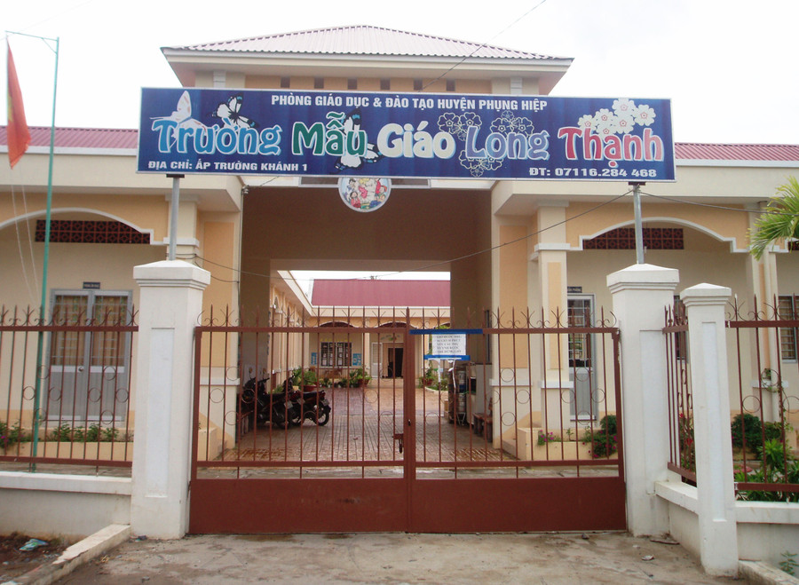 Trường Mẫu giáo Long Thành (Phụng Hiệp, Hậu Giang) được xây dựng khang trang từ nguồn xã hội hóa giáo dục