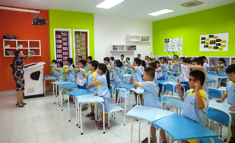 Một tiết học chương trình tiếng Anh i-Learn Smart Start tại Trường Tiểu học Nguyễn Thái Sơn, Q.3, TPHCM