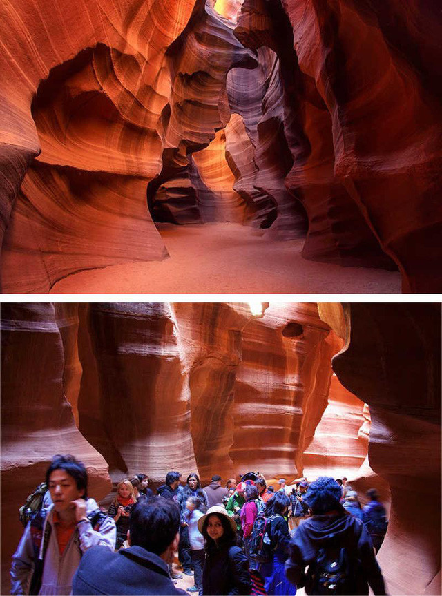 Quá đông người luôn là điều khiến khách du lịch thất vọng, như ở hẻm núi Antelope tại Arizona, Mỹ. Quá đông người luôn là điều khiến khách du lịch thất vọng, như ở hẻm núi Antelope tại Arizona, Mỹ.