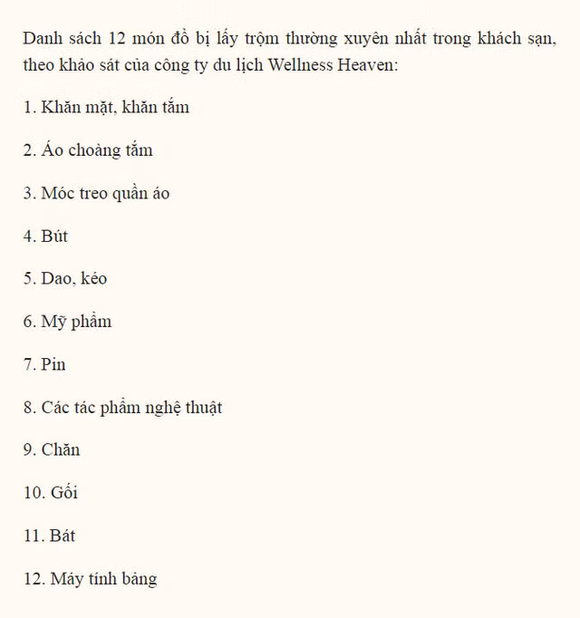 Những thứ khó tin bị lấy trộm trong khách sạn, cái thứ nhất bạn không bao giờ nghĩ tới - Ảnh 3.