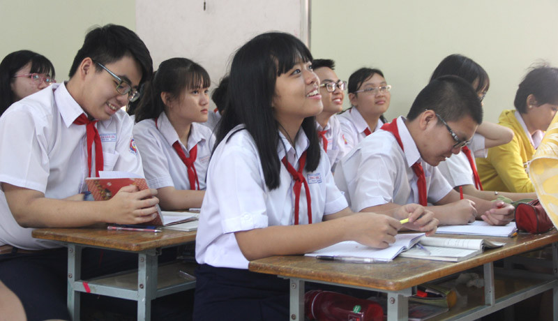 Học sinh Trường THCS Trần Văn Ơn (quận 1, TPHCM)