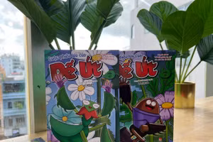 Bộ truyện "Cuộc phiêu lưu của Dế Út" của tác giả LinhRab. (Ảnh: Cẩm Anh).