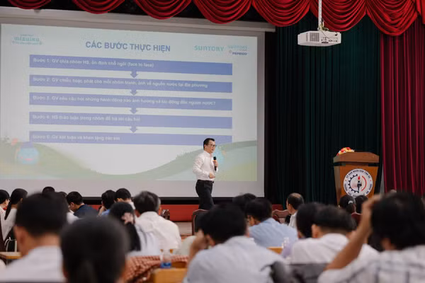 Báo cáo viên triển khai các nội dung tập huấn.