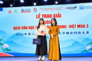 Sinh viên Nguyễn Thị Bảo Nhi (Trường Đại học Đồng Tháp) xuất sắc đạt giải Nhì hạng mục Biên dịch Trung - Việt.