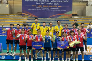 Đội bóng chuyền nam ĐH Trà Vinh vô địch Vòng chung kết môn Bóng chuyền nam Đại hội Thể thao sinh viên toàn quốc (NUC Volleyball 2026).