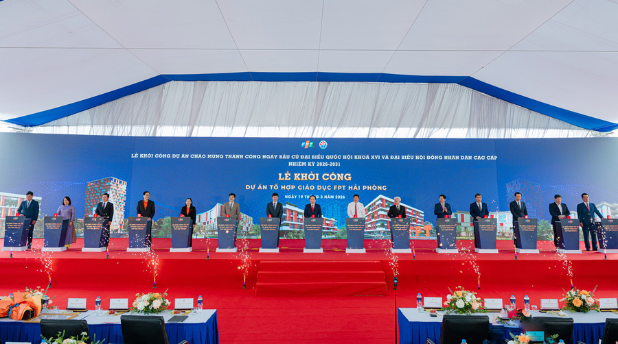 Nghi thức khởi công Tổ hợp giáo dục FPT Hải Phòng. 