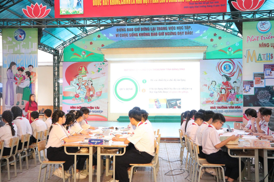 Tiết lên lớp chuyên đề của cô Từ Thị Thu Ngọc và các em học sinh lớp 9A1, Trường THCS Bắc Sơn, phường Kiến An, TP Hải Phòng.