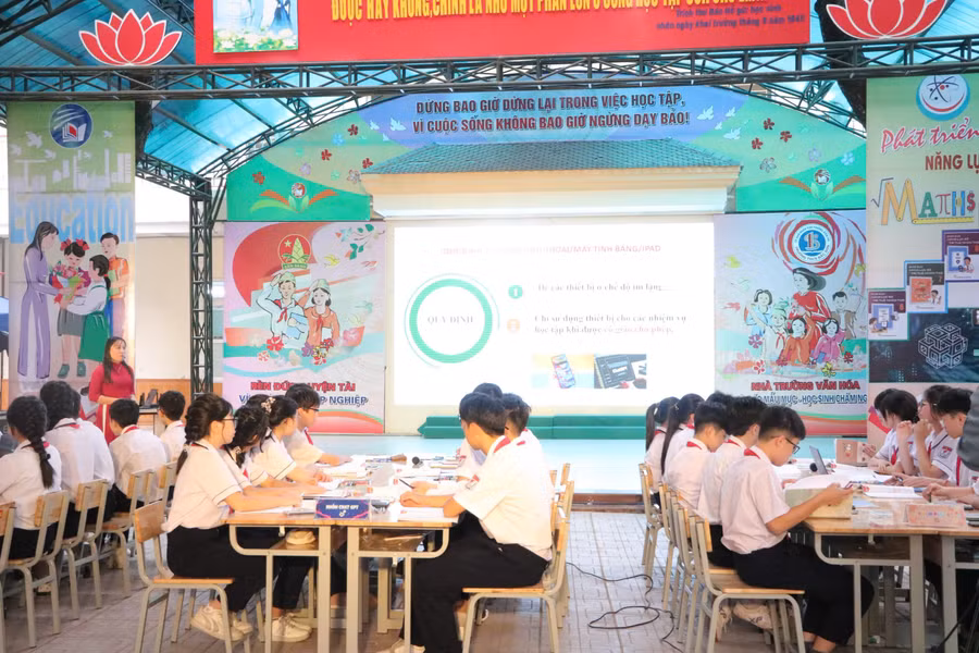 Tiết lên lớp chuyên đề của cô Từ Thị Thu Ngọc và các em học sinh lớp 9A1, Trường THCS Bắc Sơn, phường Kiến An, TP Hải Phòng.