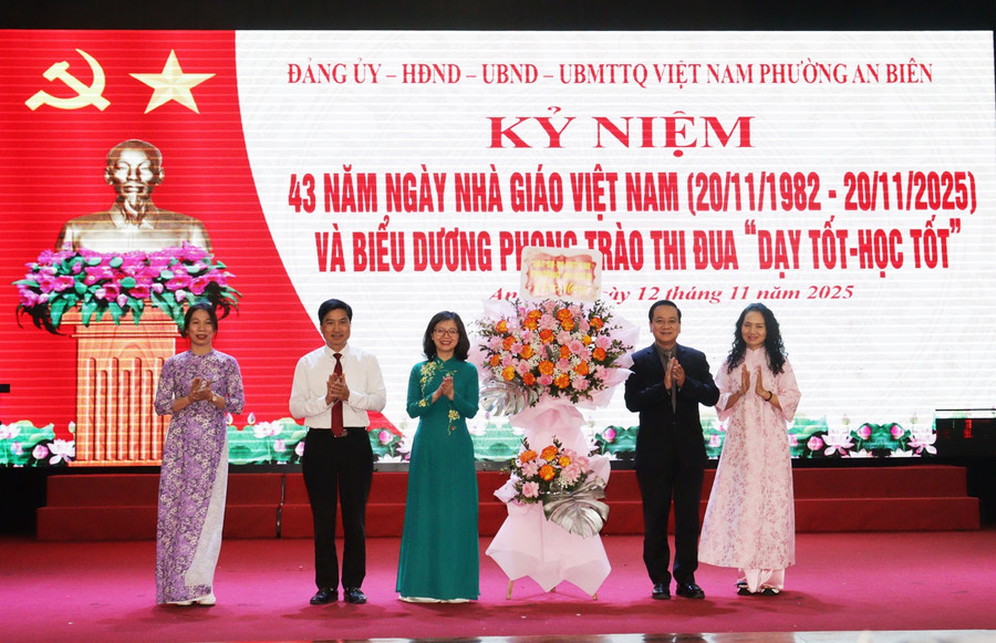 Ngành Giáo dục phường An Biên thi đua lập thành tích chào mừng Ngày Nhà giáo Việt Nam.